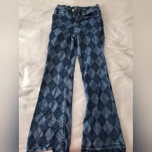 No boundaries flare argyle jeans - size 7